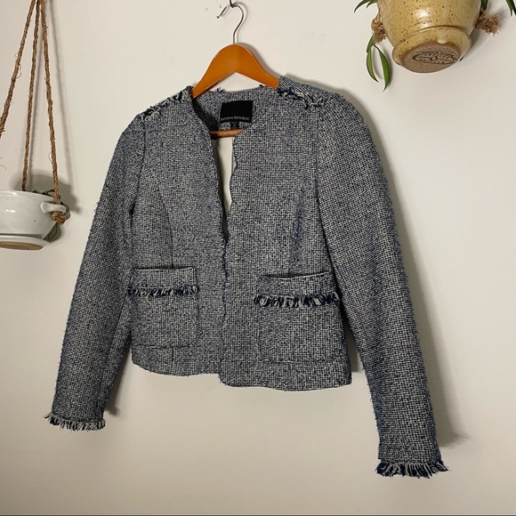 🤍Banana Republic🤍 Tweed Scalloped Open Front Blazer - Picture 4 of 12